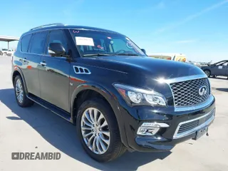 2016 Infiniti QX80 with VIN JN8AZ2NF5G9613566, listed as a IAAI auction lot 41820159 with 91,604 mi miles. Bid and sale history available at carsss.com. Image 1.