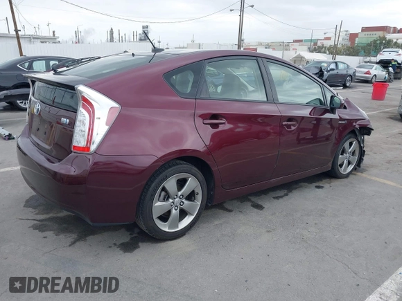 2013 Toyota Prius One with VIN JTDKN3DU1D5574074, listed as a IAAI auction lot 41894309 with 92,448 mi miles. Bid and sale history available at carsss.com. Image 4.