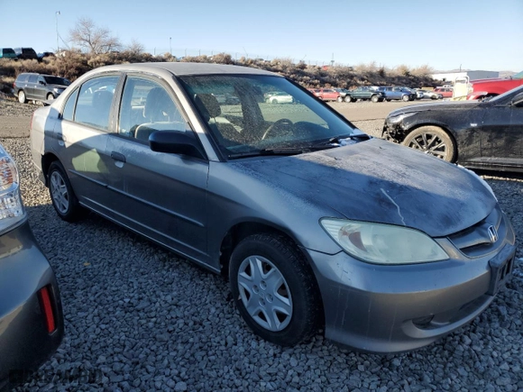 2005 Honda Civic Sdn VP with VIN 2HGES16395H623189, listed as a Copart auction lot 42743155 with 0 mi miles and Salvage Title. Bid and sale history available at carsss.com. Image 4.