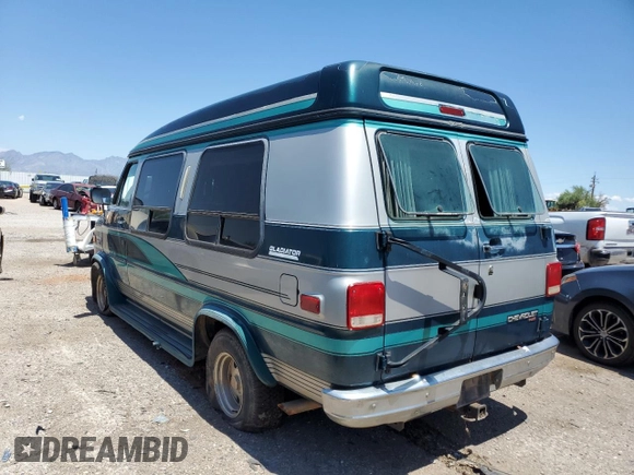 1994 Chevrolet Chevy Van z VIN 1GBEG25K9RF176079, wystawiony jako Copart lot #65824634 z przebiegiem 180 507 mil mil oraz Czysty tytuł • Clean title. Historia ofert i sprzedaży dostępna na DreamBid. Obrazek 2.