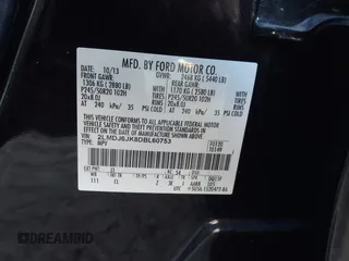 2013 Lincoln MKX with VIN 2LMDJ6JK8DBL60753, listed as a IAAI auction lot 41760954 with 121,714 mi miles. Bid and sale history available at carsss.com. Image 9.