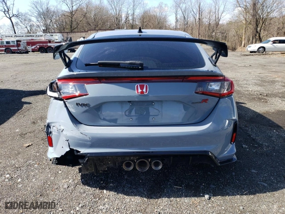 2025 Honda Civic Type R with VIN JHMFL5G48SX000344, listed as a Copart auction lot 51823555 with 11,455 mi miles and Salvage Title. Bid and sale history available at carsss.com. Image 6.