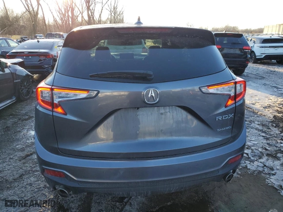 2020 Acura RDX w/Technology Pkg with VIN 5J8TC2H58LL009615, listed as a Copart auction lot 45537435 with 0 mi miles and Salvage Title. Bid and sale history available at carsss.com. Image 6.