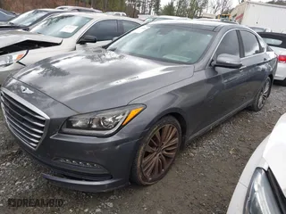 2015 Hyundai Genesis 5.0L with VIN KMHGN4JF7FU076421, listed as a IAAI auction lot 41698201 with 68,672 mi miles. Bid and sale history available at carsss.com. Image 21.