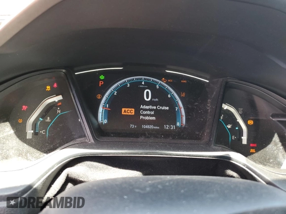 2019 Honda Civic Sedan LX with VIN 19XFC2F60KE027623, listed as a Copart auction lot 53839175 with 104,820 mi miles and Salvage Title. Bid and sale history available at carsss.com. Image 9.