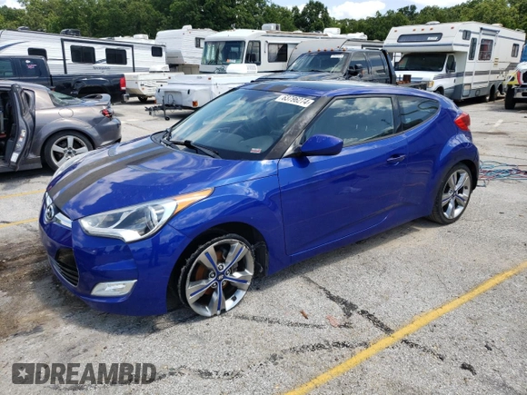 2012 Hyundai Veloster w/Red Int with VIN KMHTC6AD2CU048049, listed as a Copart auction lot 63796274 with 122,914 mi miles and Salvage title. Bid and sale history available at DreamBid. Image 1.