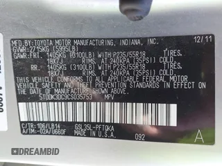 2012 Toyota Sienna XLE с VIN 5TDDK3DC9CS035753, выставлен на аукционе IAAI как лот 42716509 с пробегом 224 135 миль миль и . История ставок и продаж доступна на DreamBid. Изображение 9.