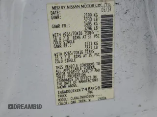 2014 Nissan Frontier SV z VIN 1N6AD0ERXEN748956, wystawiony jako Copart lot #50951245 z przebiegiem 113 022 mil mil oraz Nie do naprawy • Non repairable. Historia ofert i sprzedaży dostępna na DreamBid. Obrazek 13.