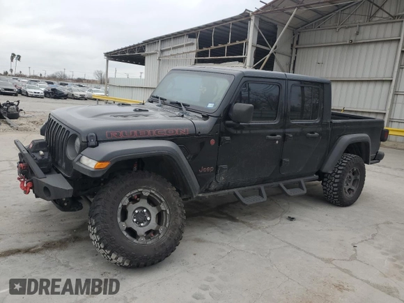 2020 Jeep Gladiator Rubicon with VIN 1C6JJTBG1LL147385, listed as a Copart auction lot 46136215 with 33,814 mi miles and Clean Title. Bid and sale history available at DreamBid. Image 1.