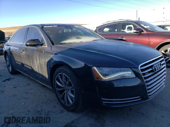 2013 Audi A8 L 3.0L with VIN WAURGAFD2DN008190, listed as a Copart auction lot 43369565 with 0 mi miles and Salvage Title. Bid and sale history available at carsss.com. Image 4.