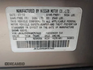 2010 Infiniti EX Journey z VIN JN1AJ0HR6AM757440, wystawiony jako IAAI lot #42429516 z przebiegiem 138 210 mil mil oraz . Historia ofert i sprzedaży dostępna na DreamBid. Obrazek 9.