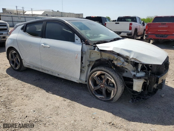 2019 Hyundai Veloster Turbo with VIN KMHTH6AB4KU014810, listed as a Copart auction lot 49254225 with 49,115 mi miles and Salvage Title. Bid and sale history available at carsss.com. Image 4.