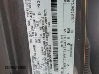 2023 Ford F-150 XL with VIN 1FTEW1EB0PKE65574, listed as a Copart auction lot 88522215 with 80,828 mi miles and Salvage Title. Bid and sale history available at carsss.com. Image 12.