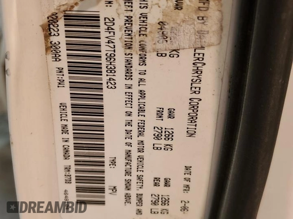 2006 Dodge Magnum z VIN 2D4FV47T96H381423, wystawiony jako Copart lot #41597095 z przebiegiem 132 816 mil mil oraz Szkoda całkowita • Salvage title. Historia ofert i sprzedaży dostępna na DreamBid. Obrazek 12.