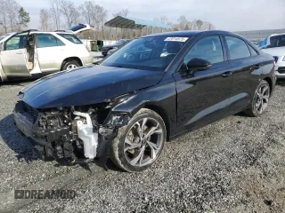 2023 Audi A3 Premium with VIN WAUAUDGY9PA084915, listed as a Copart auction lot 47014575 with 9,907 mi miles and Salvage Title. Bid and sale history available at carsss.com. Image 1.