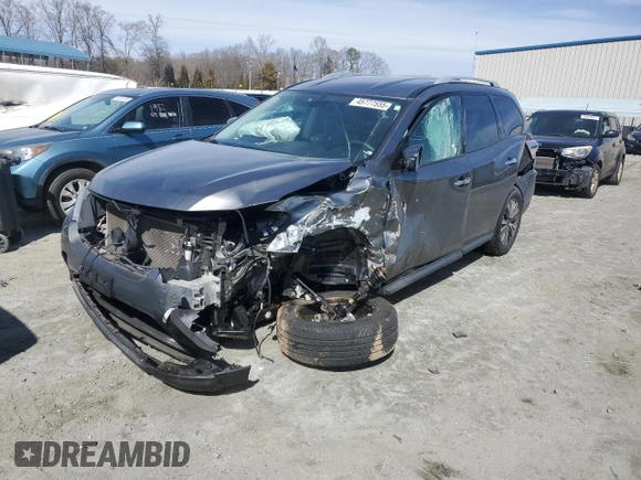 2020 Nissan Pathfinder SL z VIN 5N1DR2CM1LC580827, wystawiony jako Copart lot #45777555 z przebiegiem 72 063 mil mil oraz Szkoda całkowita • Salvage title. Historia ofert i sprzedaży dostępna na DreamBid. Obrazek 1.