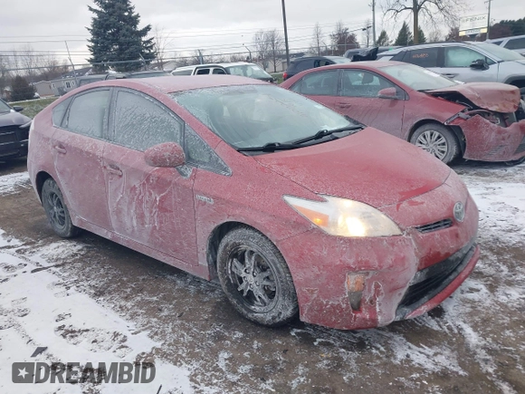 2012 Toyota Prius One with VIN JTDKN3DU1C5429857, listed as a IAAI auction lot 41072254 with 107,418 mi miles. Bid and sale history available at carsss.com. Image 1.