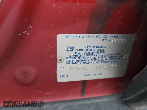 1999 Subaru Forester L with VIN JF1SF6352XG731943, listed as a Copart auction lot 44527605 with 167,122 mi miles and Salvage Title. Bid and sale history available at carsss.com. Image 14.