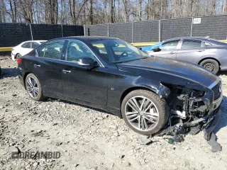 2014 Infiniti Q50 Premium with VIN JN1BV7AR2EM689221, listed as a Copart auction lot 46914095 with 113,015 mi miles and Salvage Title. Bid and sale history available at carsss.com. Image 4.