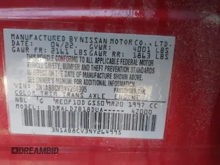 2022 Nissan Sentra SV with VIN 3N1AB8CV3NY264995, listed as a IAAI auction lot 41989200 with 32,072 mi miles and . Bid and sale history available at DreamBid. Image 9.