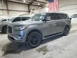 2021 Infiniti QX80 LUXE with VIN JN8AZ2AE8M9273368, listed as a Copart auction lot 45456675 with 62,707 mi miles and Salvage Title. Bid and sale history available at carsss.com. Image 1.