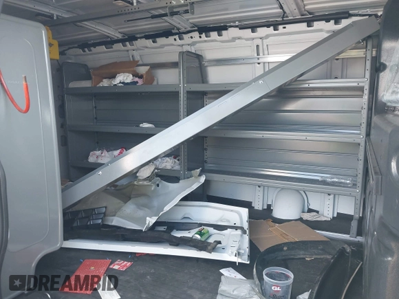 2024 Chevrolet Express Cargo with VIN 1GCWGAFP0R1250412, listed as a IAAI auction lot 42251682 with 9,199 mi miles and . Bid and sale history available at DreamBid. Image 8.