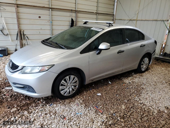 2013 Honda Civic Sdn LX with VIN 19XFB2F5XDE273415, listed as a Copart auction lot 52092405 with 245,502 mi miles and Salvage Title. Bid and sale history available at carsss.com. Image 1.