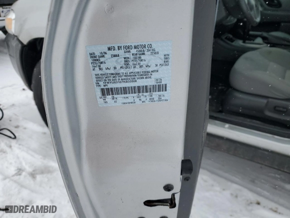 2007 Ford Escape XLT with VIN 1FMYU03107KB33508, listed as a Copart auction lot 44764355 with 153,403 mi miles and Salvage Title. Bid and sale history available at carsss.com. Image 12.