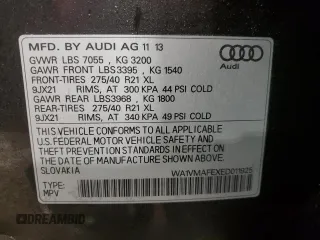 2014 Audi Q7 3.0L TDI Prestige with VIN WA1VMAFEXED011925, listed as a Copart auction lot 46054715 with 186,551 mi miles and Clean Title. Bid and sale history available at carsss.com. Image 14.