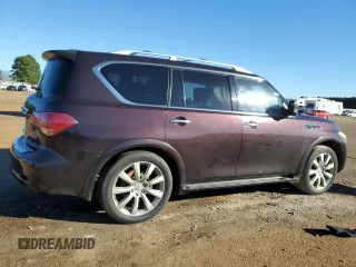 2012 Infiniti QX56 8-passenger with VIN JN8AZ2ND0C9716421, listed as a Copart auction lot 80701904 with 124,124 mi miles and Clean Title. Bid and sale history available at carsss.com. Image 3.