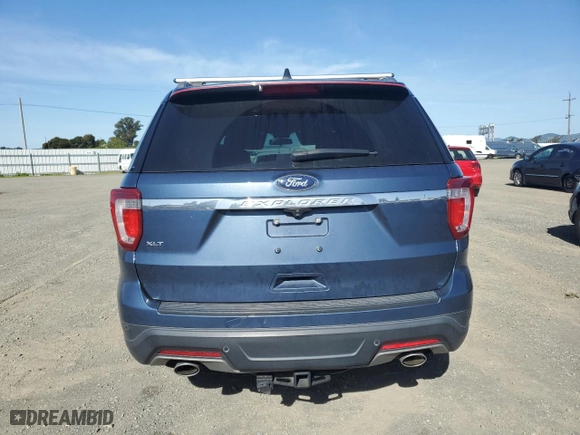 2018 Ford Explorer XLT with VIN 1FM5K7D83JGC55626, listed as a Copart auction lot 51517355 with 0 mi miles and Salvage Title. Bid and sale history available at carsss.com. Image 6.