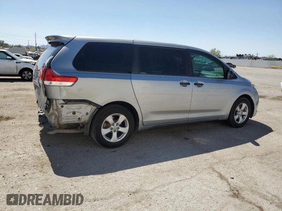2012 Toyota Sienna with VIN 5TDZK3DC8CS246285, listed as a Copart auction lot 61676185 with 114,700 mi miles and Salvage title. Bid and sale history available at DreamBid. Image 3.