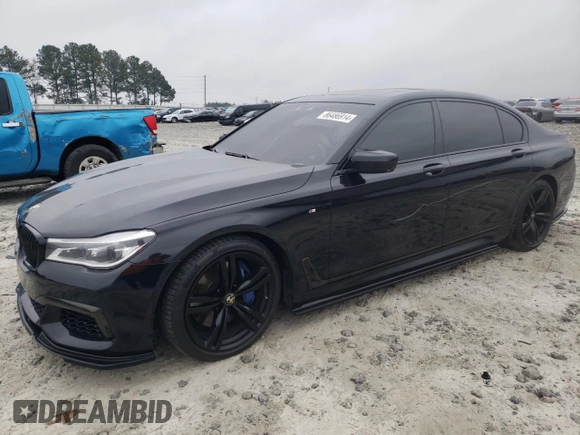2018 BMW 7 Series 750i with VIN WBA7F0C51JGM22515, listed as a Copart auction lot 86486914 with 0 mi miles and Salvage Title. Bid and sale history available at carsss.com. Image 1.