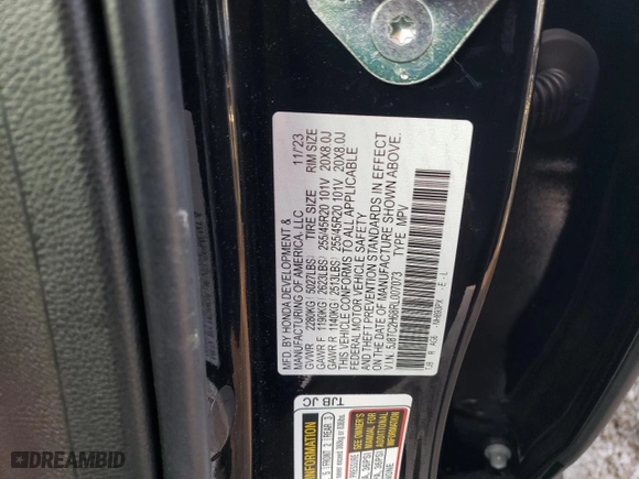 2024 Acura RDX w/A-Spec Package with VIN 5J8TC2H68RL007073, listed as a Copart auction lot 45111955 with 9,991 mi miles and Salvage Title. Bid and sale history available at carsss.com. Image 15.