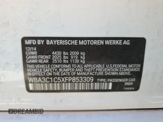 2015 BMW 3 Series 328i с VIN WBA3C1C5XFP853309, выставлен на аукционе Copart как лот 48372645 с пробегом 90 287 миль миль и Списание • Salvage title. История ставок и продаж доступна на DreamBid. Изображение 12.