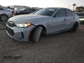 2023 BMW 3 Series 330e with VIN 3MW39FF03P8D07348, listed as a Copart auction lot 89401225 with 36,005 mi miles and Salvage Title. Bid and sale history available at carsss.com. Image 1.