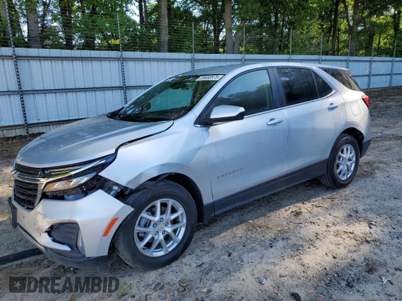 2022 Chevrolet Equinox LT z VIN 2GNAXJEV4N6141363, wystawiony jako Copart lot #55680875 z przebiegiem 153 095 mil mil oraz Szkoda całkowita • Salvage title. Historia ofert i sprzedaży dostępna na DreamBid. Obrazek 1.