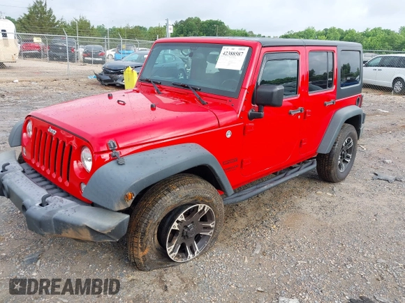 2016 Jeep Wrangler Unlimited Sport with VIN 1C4BJWDG4GL137175, listed as a IAAI auction lot 42388587 with 160,337 mi miles and . Bid and sale history available at DreamBid. Image 17.