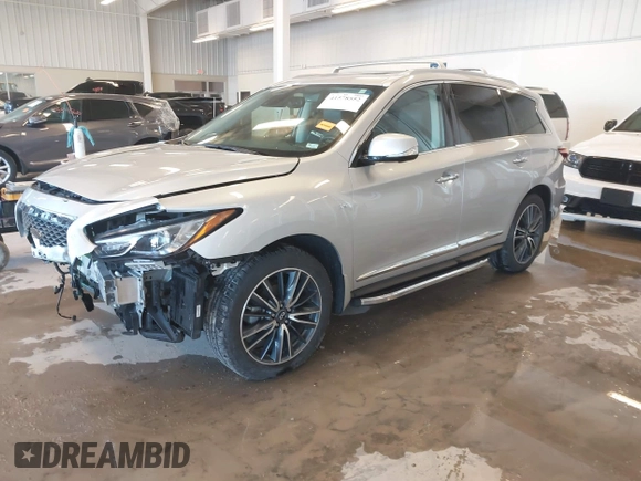 2017 Infiniti QX60 with VIN 5N1DL0MM3HC525307, listed as a IAAI auction lot 41578552 with 54,313 mi miles and . Bid and sale history available at DreamBid. Image 2.
