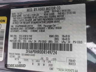 2013 Ford Fusion SE with VIN 3FA6P0HR0DR149724, listed as a IAAI auction lot 41475766 with 132,867 mi miles. Bid and sale history available at carsss.com. Image 9.