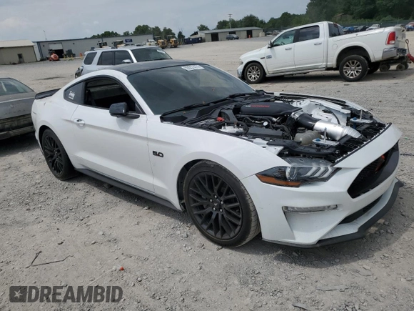 2021 Ford Mustang GT with VIN 1FA6P8CF8M5112824, listed as a Copart auction lot 59357474 with Not provided miles and Salvage title. Bid and sale history available at DreamBid. Image 4.
