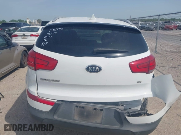 2015 Kia Sportage EX with VIN KNDPC3AC9F7790737, listed as a IAAI auction lot 42021494 with 112,621 mi miles and . Bid and sale history available at DreamBid. Image 16.