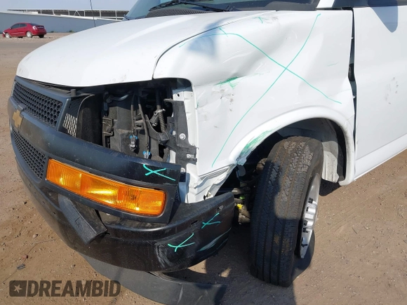 2024 Chevrolet Express Cargo with VIN 1GCWGAFP5R1282188, listed as a IAAI auction lot 42706483 with 10,116 mi miles and . Bid and sale history available at DreamBid. Image 6.