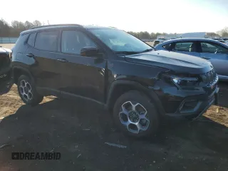 2022 Jeep Compass Trailhawk with VIN 3C4NJDDB9NT202965, listed as a Copart auction lot 46124755 with 9,610 mi miles and Salvage title. Bid and sale history available at DreamBid. Image 4.