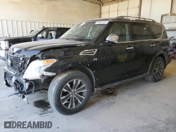 2017 Nissan Armada SV with VIN JN8AY2ND1H9003344, listed as a Copart auction lot 47831535 with 99,856 mi miles and Salvage Title. Bid and sale history available at carsss.com. Image 1.