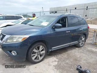 2014 Nissan Pathfinder S with VIN 5N1AR2MM8EC626657, listed as a IAAI auction lot 42655040 with 151,352 mi miles and . Bid and sale history available at DreamBid. Image 2.