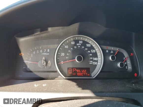 2009 Kia Borrego LX with VIN KNDJH741295020453, listed as a Copart auction lot 43809965 with 188,077 mi miles and Salvage Title. Bid and sale history available at DreamBid. Image 9.