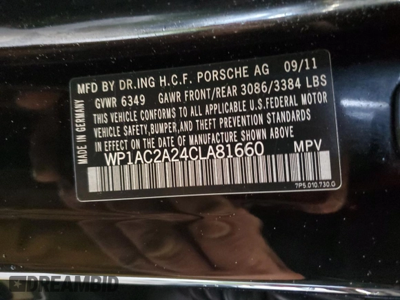 2012 Porsche Cayenne Turbo z VIN WP1AC2A24CLA81660, wystawiony jako Copart lot #58200545 z przebiegiem 161 651 mil mil oraz Czysty tytuł • Clean title. Historia ofert i sprzedaży dostępna na DreamBid. Obrazek 13.