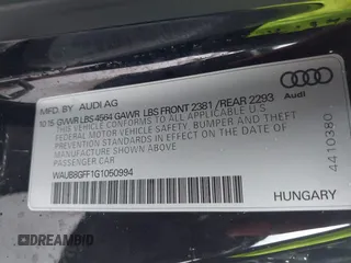 2016 Audi A3 Premium z VIN WAUB8GFF1G1050994, wystawiony jako IAAI lot #42321373 z przebiegiem 79 038 mil mil oraz . Historia ofert i sprzedaży dostępna na DreamBid. Obrazek 9.