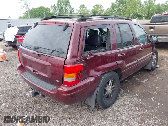 2000 Jeep Grand Cherokee Limited with VIN 1J4GW58N4YC423095, listed as a IAAI auction lot 42275933 with 135,684 mi miles and . Bid and sale history available at DreamBid. Image 4.